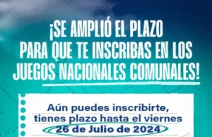 ¡Atención! Se amplia la fecha de inscripción para los Juegos Nacionales deportivos y recreativos comunales 2024.